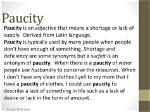 At Does Paucity Mean?