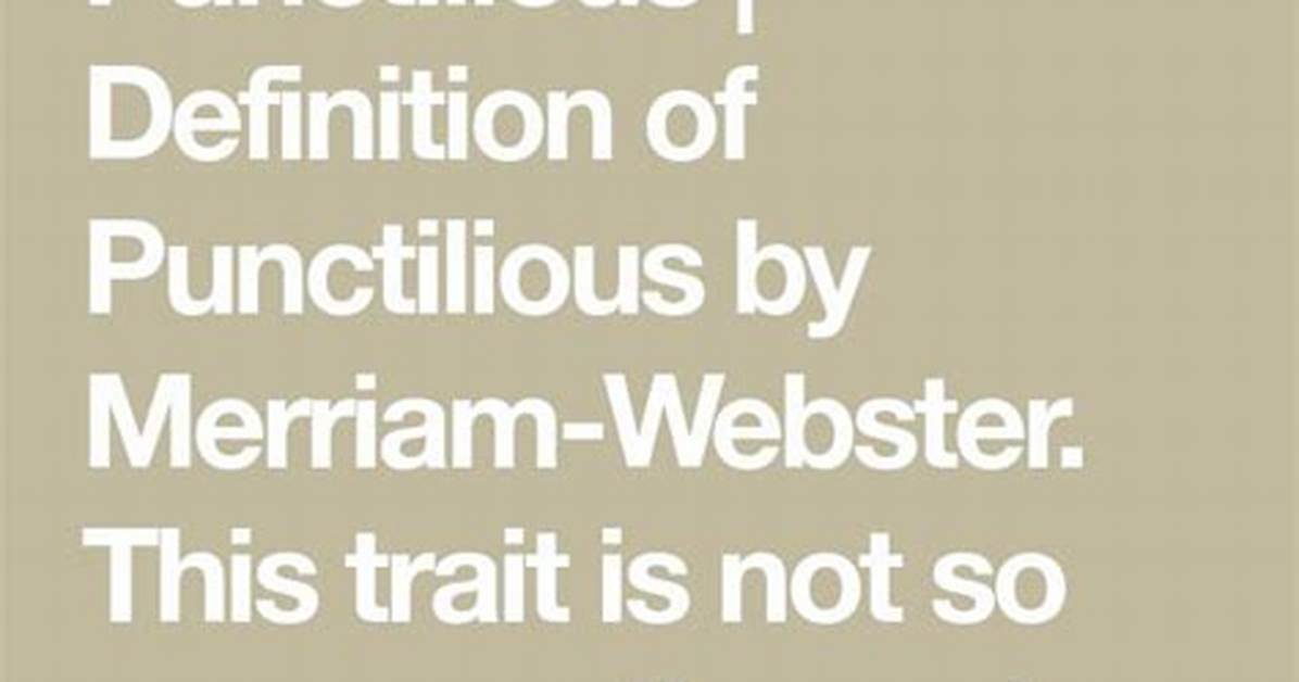 At Does Punctilious Mean?