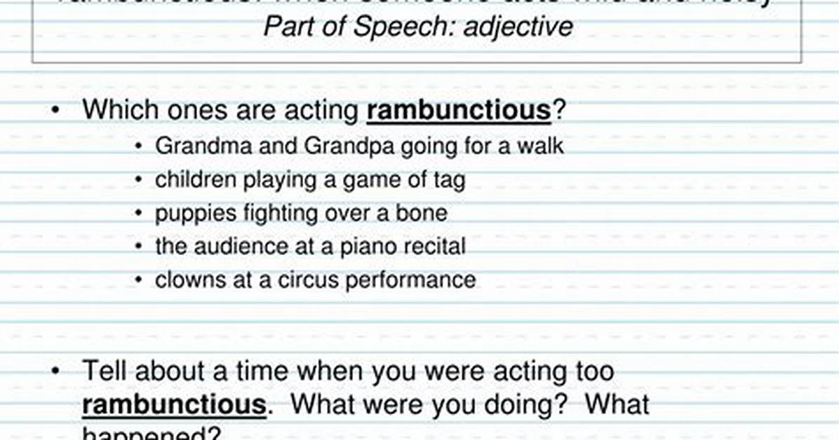 At Does Rambunctious Mean?