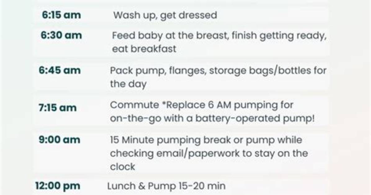 At Work Pumping Schedule?