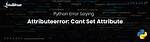 Attributeerror: Can't Set Attribute