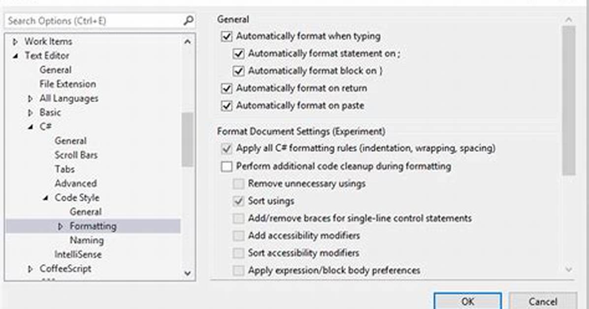Auto Format Visual Studio