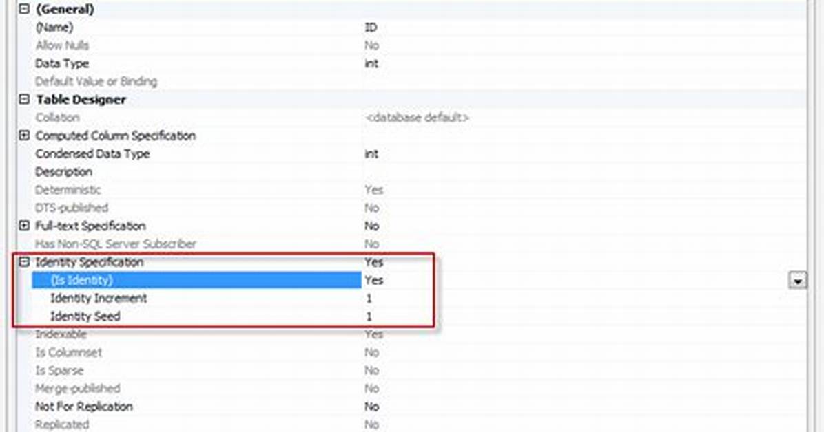 Auto Increment Primary Key in Sql Server Management Studio 2012