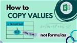 Automatically Copy Excel Values Not Formulas