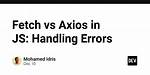 Axios Handling Errors