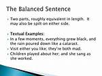 Balanced Sentence
