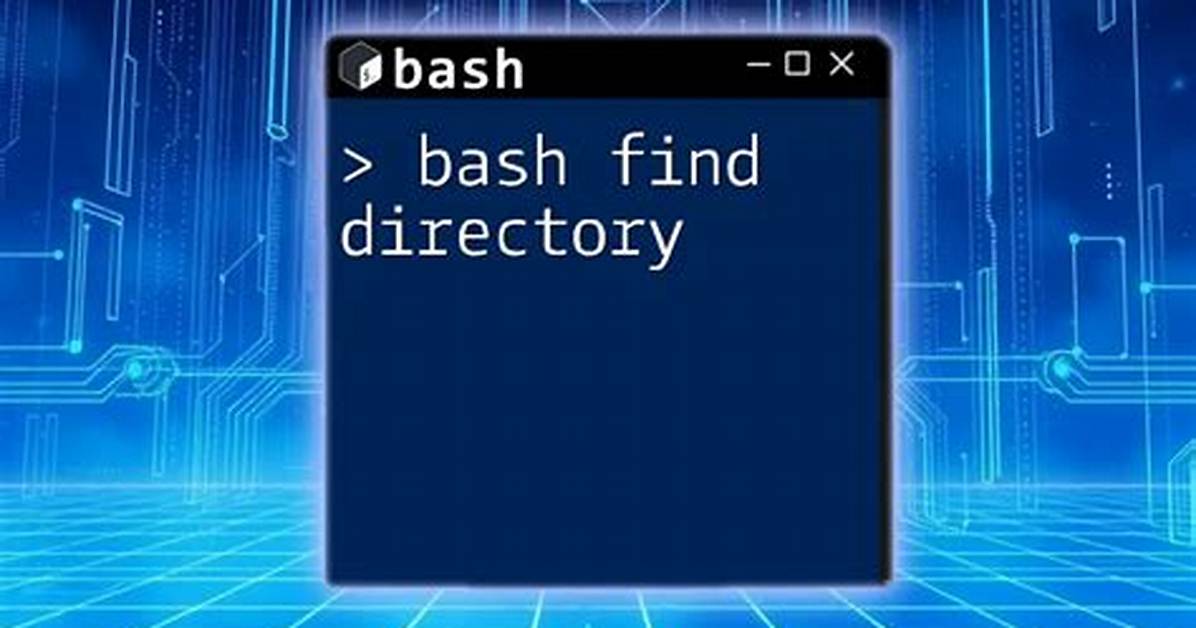 Bash Find Directories