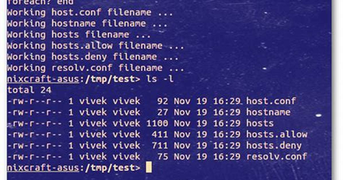 Bash Foreach Loop