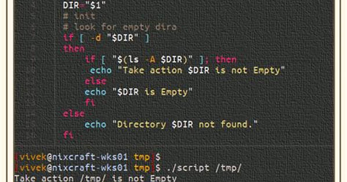 Bash Scripting: Test for Empty Directory