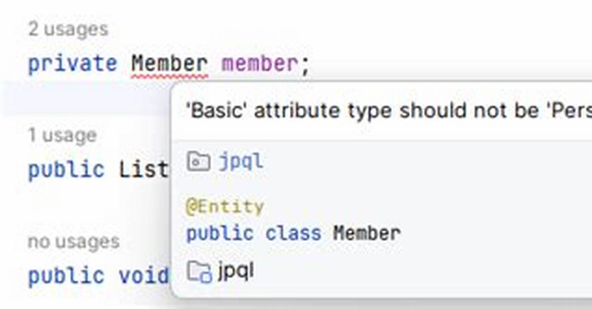 'Basic' Attribute Type Should Not Be Persistence Entity
