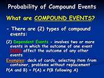 Basic Statistics & Probability Compound Events
