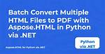 Batch Convert All Html Files in a Directory into Pdf Files in Windows? [Closed]