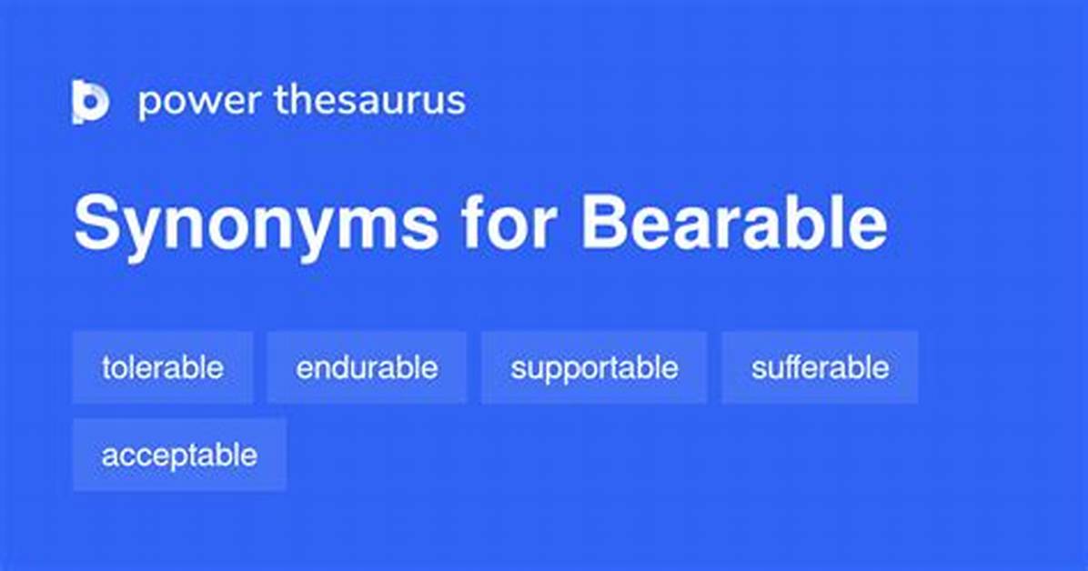 Bearable Synonym