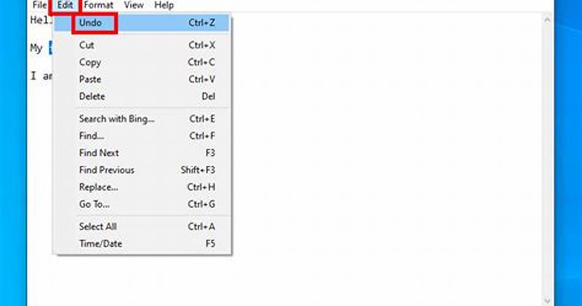 Behaviour on Notepad's Undo Functionality in Windows 11