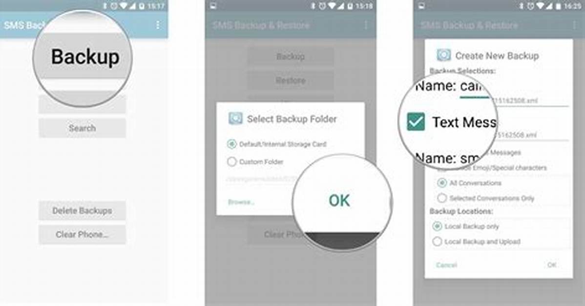Best Answer: Does Android Backup Save Texts?