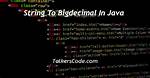 Bigdecimal to String