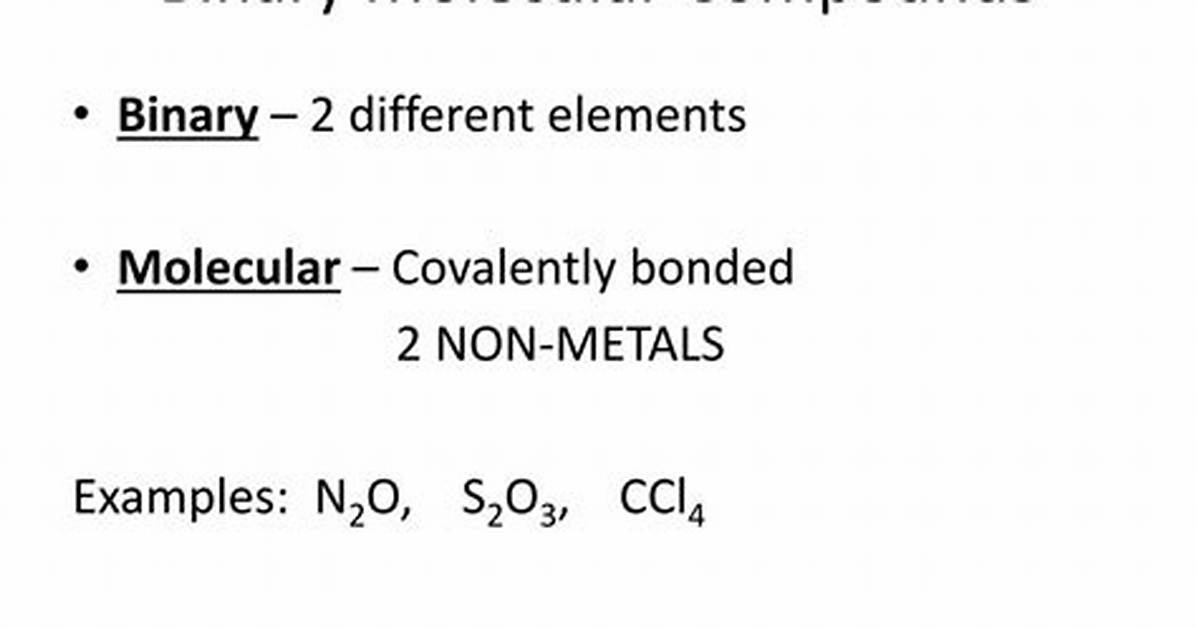 Binary Molecular Compounds