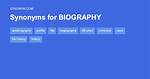 Biography Synonym