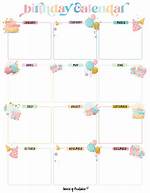 Birthday Calendar Template