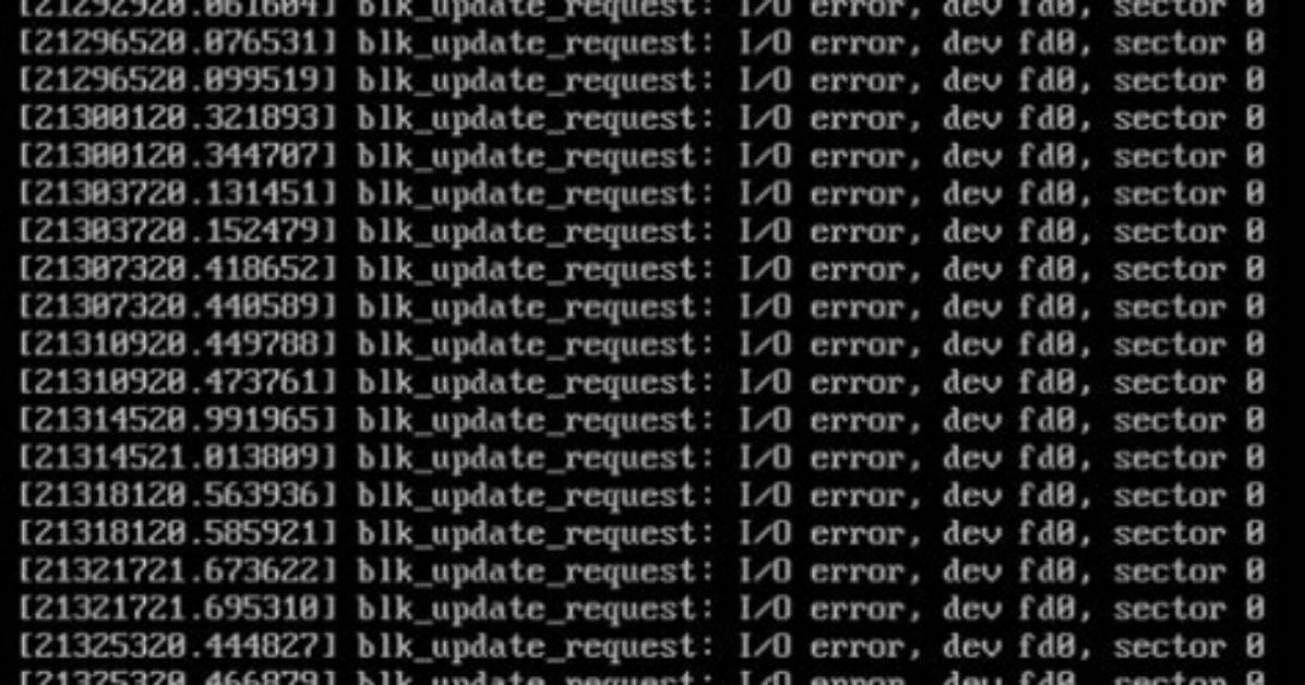 Blk_Update_Request: I/O Error, Dev Fd0, Sector 0