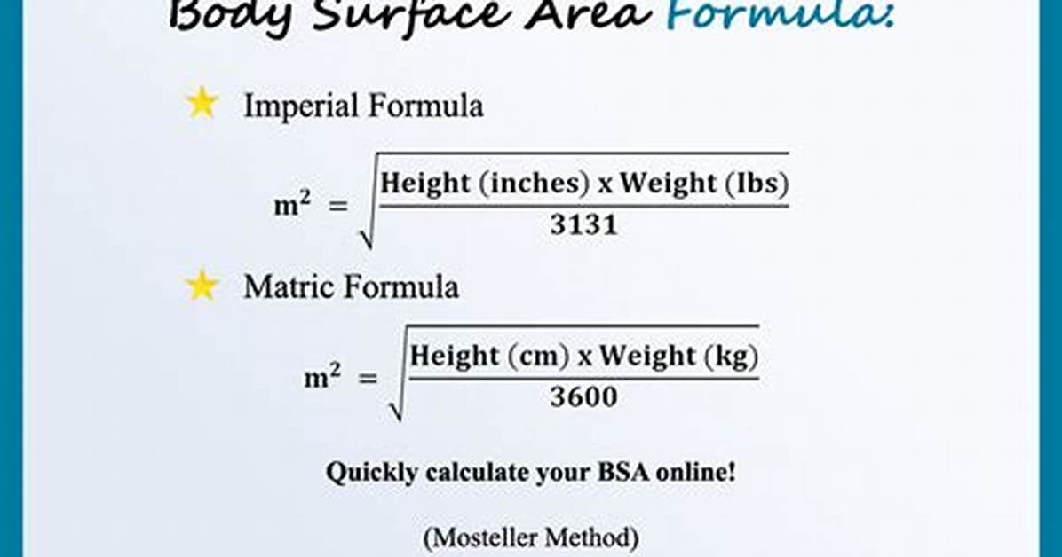 Body Surface Area Calculation