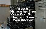 Bosch Dishwasher E24 Code