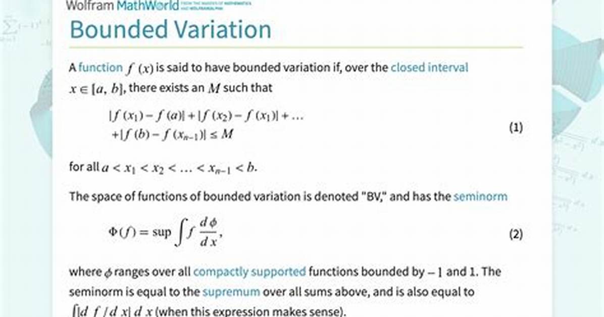 Bounded Variation Is Bounded