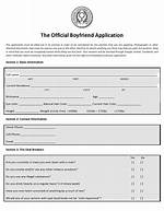 Boyfriend Application Form