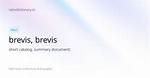 Brevis Meaning