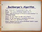 Buchberger's Algorithm