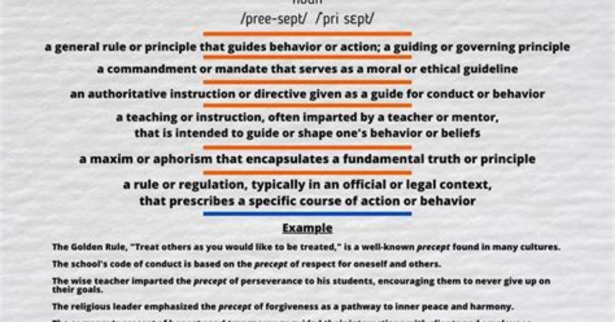 By Precept and Example?