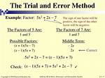 By Trial and Error Method?