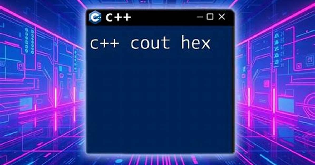C++ Cout Hex Values?