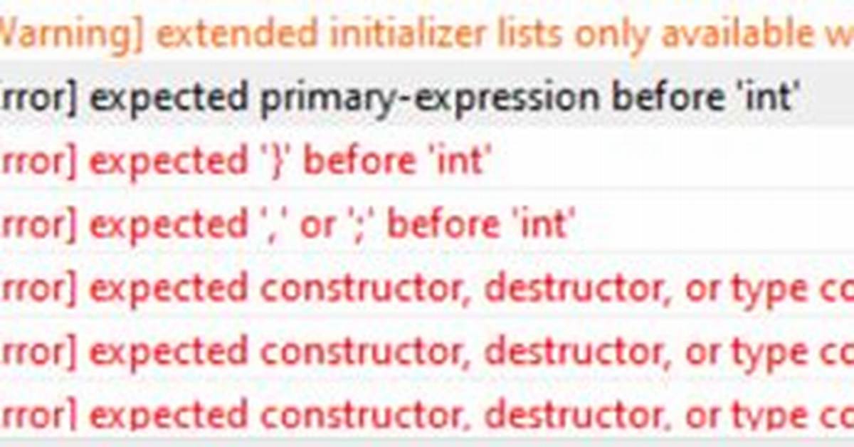 C Error: Expected Expression Before Int