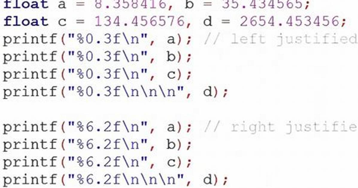 C: Printf a Float Value