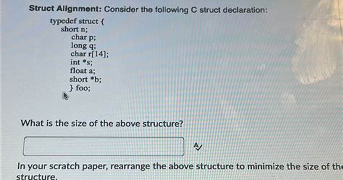C Struct Size Alignment