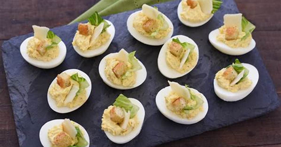 Caesar Salad Deviled Eggs