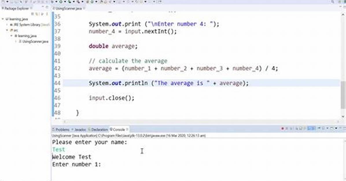 Calculate Average Java