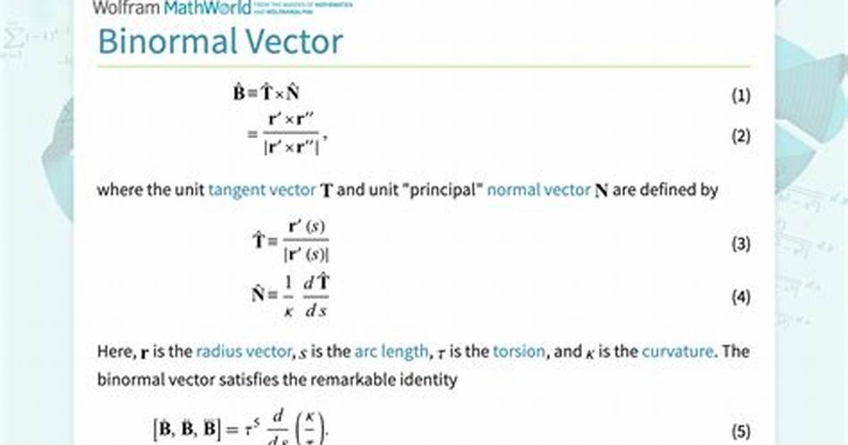 Calculating Binormal Vector