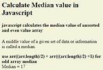 Calculating Median - Javascript