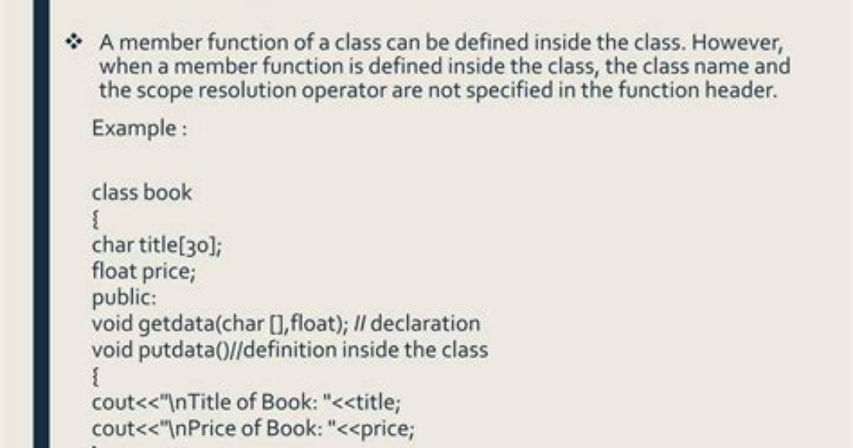 Can a Class Be Declared/Defined Inside Another Class?