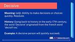 Can Decisive Be an Adjective?