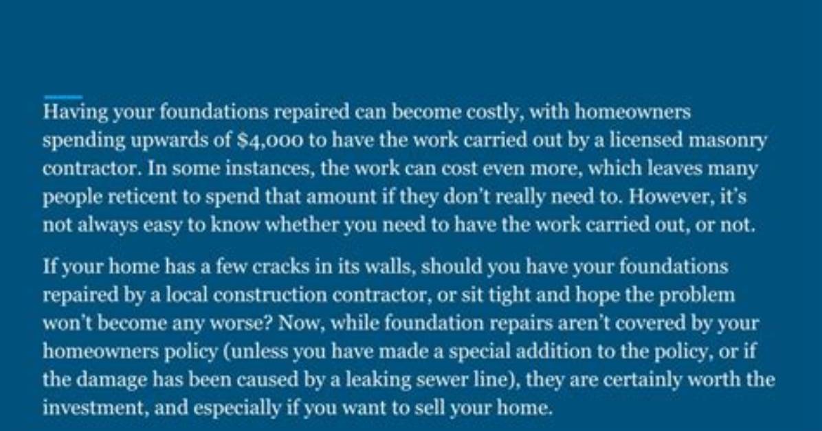 Can Foundations Be Repaired
