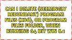 Can I Delete (Seemingly Redundant) Program Files (X86), or Program Files Folder, When Running 64 Bit Win 8.1