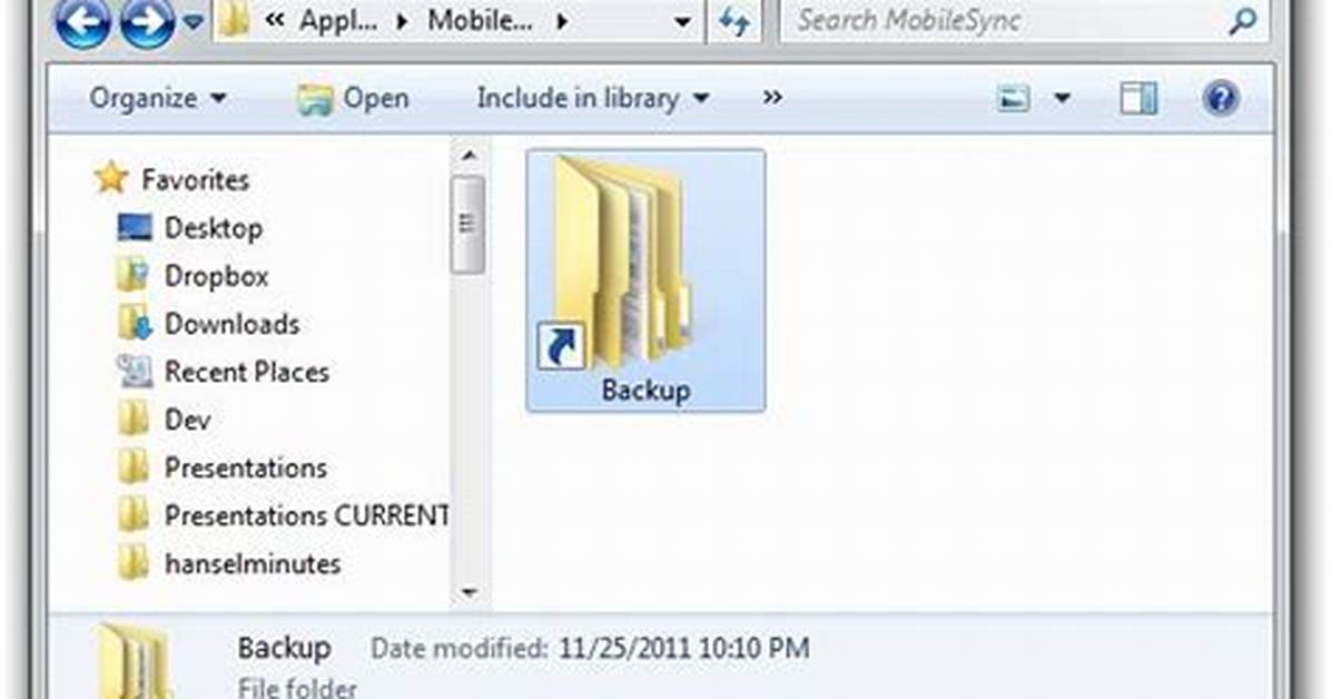 Can I Move Mobilesync Folder?