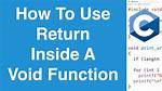 Can I Return in Void Function?