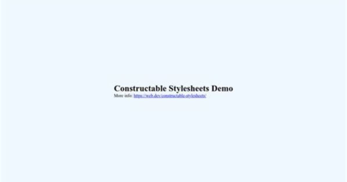 Can I Use Constructable Stylesheets?