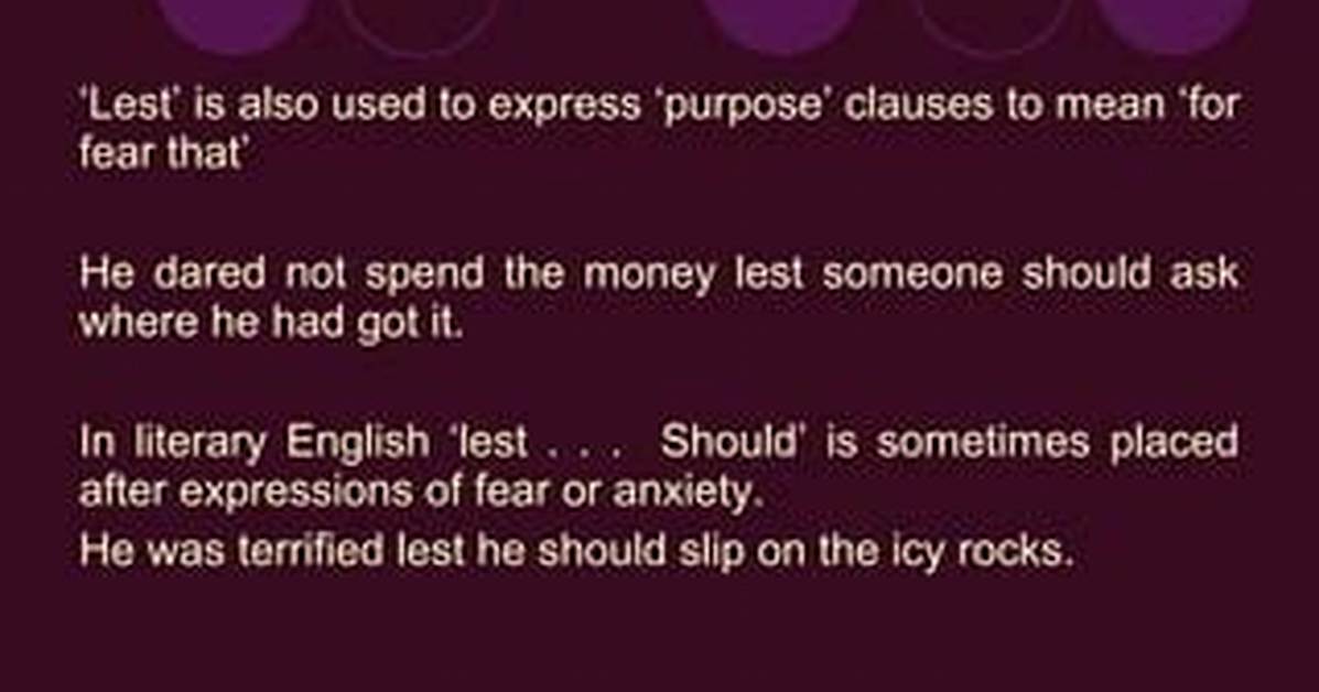 Can Lest Be Used Without Should?
