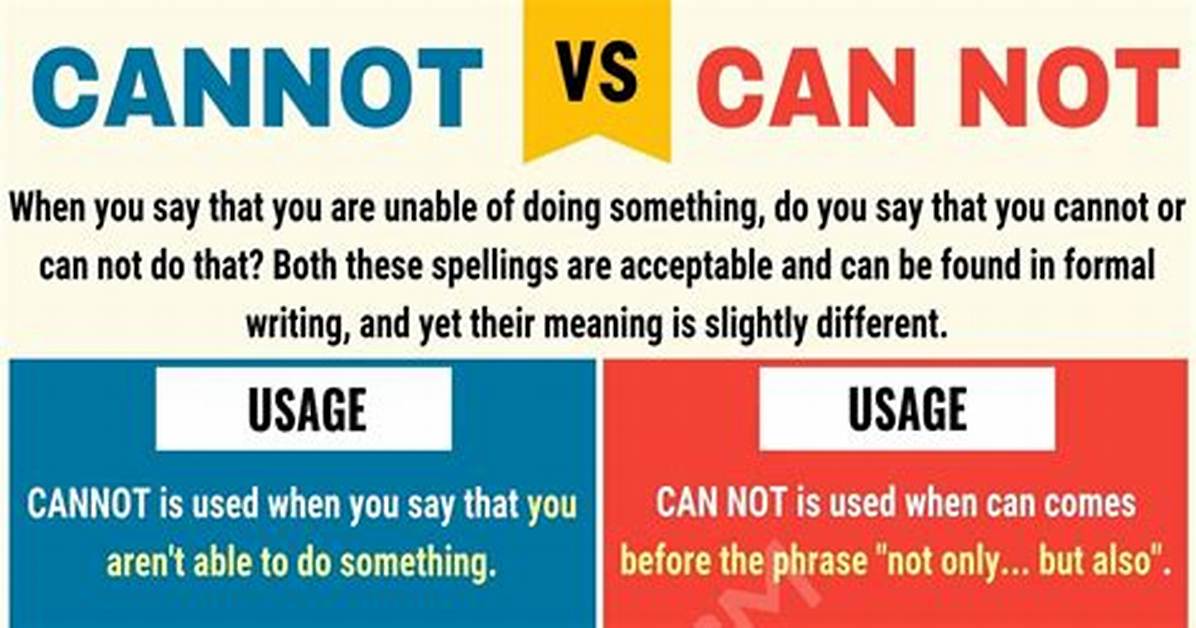 Can Not or Cannot?