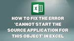Can Not Start Source Application for This Object?